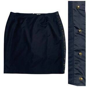 Worthington 18 studded pencil skirt black